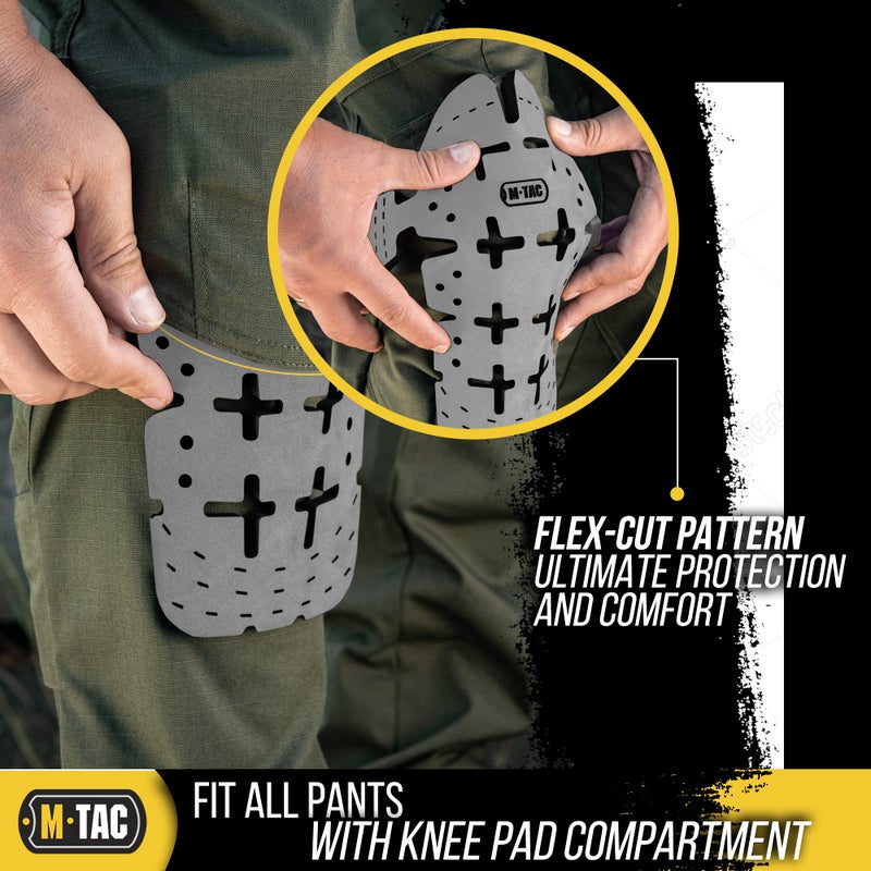 M-Tac Knee Pad Inserts for Men and Women (2 PCs) - A Pair of Knee Pads for Construction and Tactical Pants - Memory Foam Knee Pads for Work (Black) - Image 4